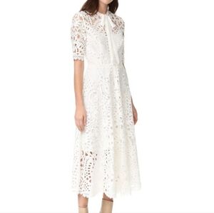Few MODA Elegant White Lace Midi Dress Size Small